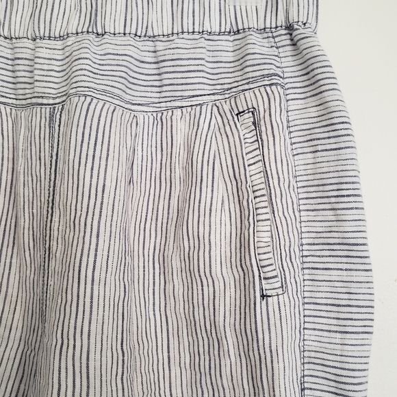 Hei Hei Linen Pants White & Blue Striped Pull On Womens Size XS Extra Small - Picture 5 of 12